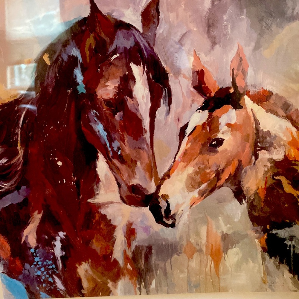 Beautiful Glass enclosed Horses picture. Great addition to your decor. - Picture 2 of 11